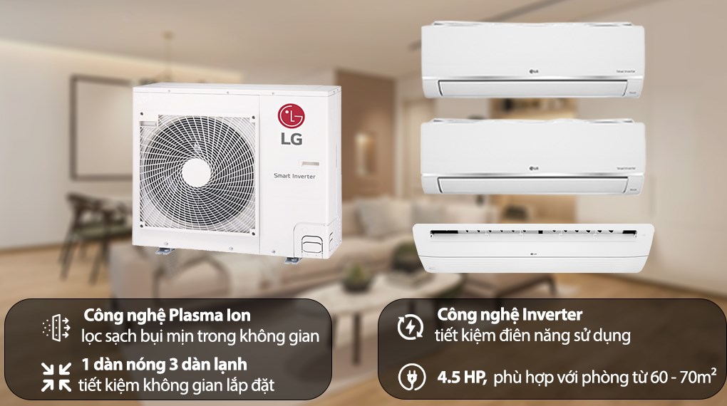 Bộ máy lạnh Multi LG Inverter 2 dàn lạnh & cassette 4 HP Z4UQ36GFA0 ảnh 6