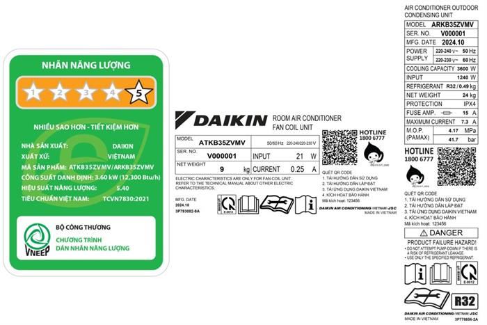 Máy lạnh Daikin Inverter 1.5 HP ATKF35ZVMV ảnh 8