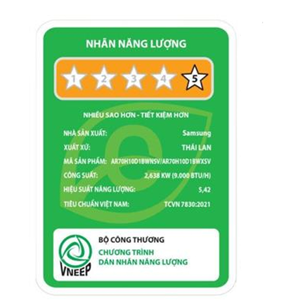 Máy lạnh Samsung Wind-Free Inverter 1 HP AR70H10D1BWNSV ảnh 10