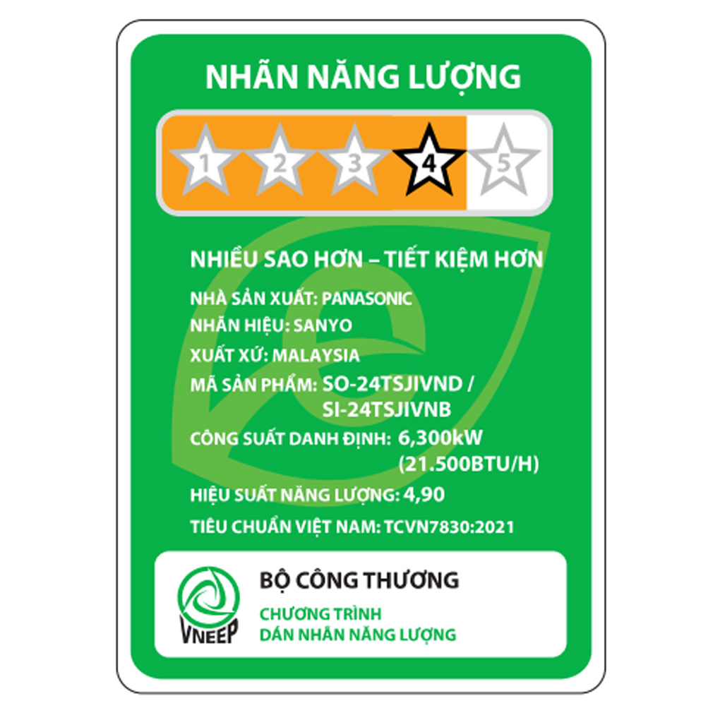 Máy lạnh Sanyo Inverter 2.5 HP SO/SI-24TSJIVNB – hình 6