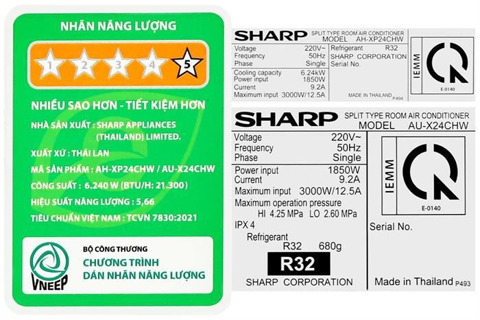 Máy lạnh Sharp Inverter 2.5 HP AH-XP24CHW ảnh 9