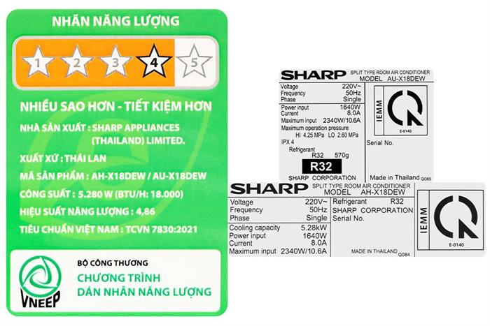 Máy lạnh Sharp Inverter 2 HP AH-X18DEW ảnh 8